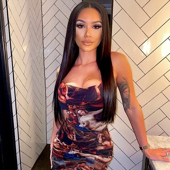 Renaissance art print side tie mini dress - Picture 6 of 13